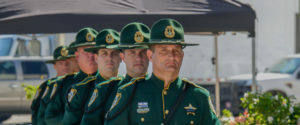 Officers standing in line