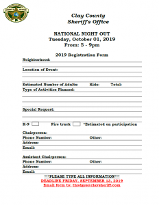 National Night Out form