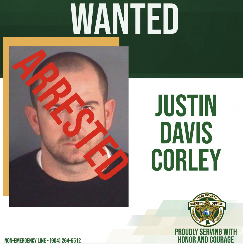 Justin Davis Corley wanted poster