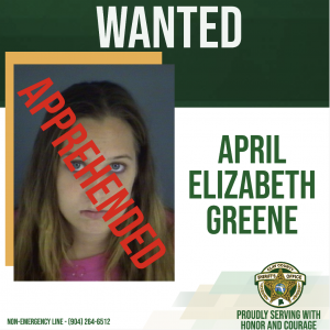 GREENE APPREHENDED WANTED POSTER