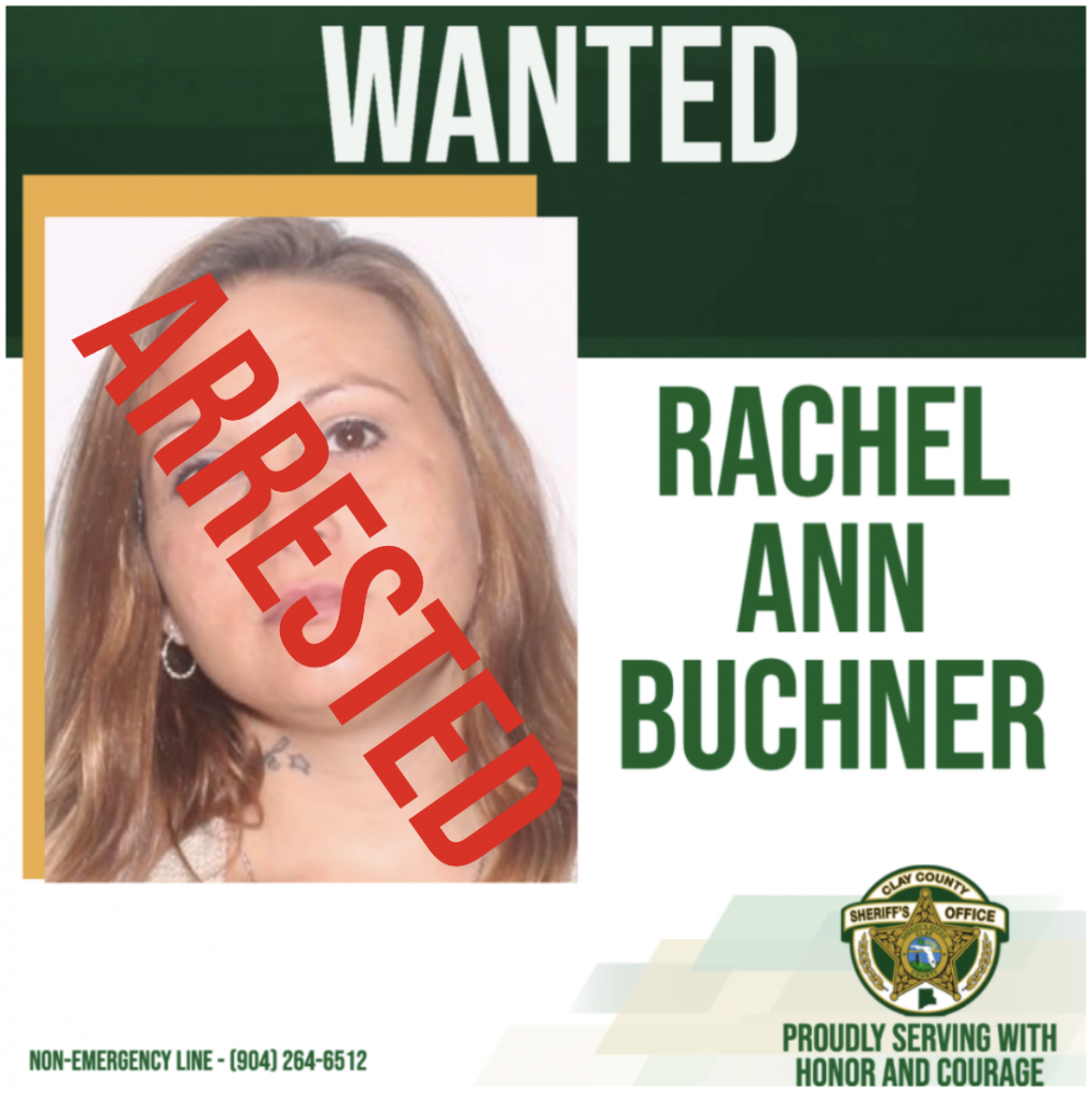 Wanted poster of Rachel Buchner