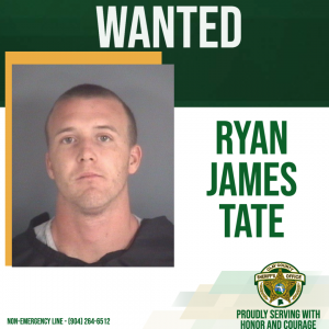 Wanted poster of Ryan Tate