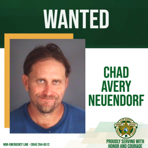 A Wanted poster of fugitive Chad Avery Neuendorf